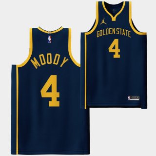 Golden State Warriors #4 Moses Moody Navy Stitched Basketball Jersey