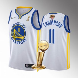 Golden State Warriors #11 Klay Thompson Black 2022 NBA Finals Champions Stitched 2
