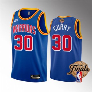 Golden State Warriors #30 Stephen Curry 2022 Royal NBA Finals Stitched Jersey