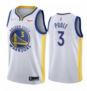 Golden State Warriors #3 Jordan Poole 2022 White 75th Anniversary Stitched Jersey
