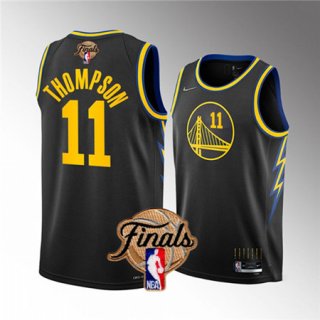 Golden State Warriors #11 Klay Thompson 2022 Black NBA Finals Stitched Jersey