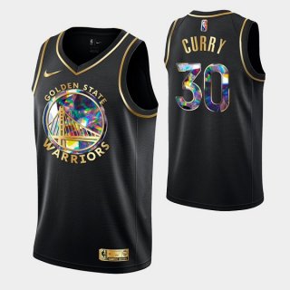 Golden State Warriors #30 Stephen Curry 2022-23 Black Golden Edition Stitched