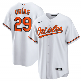 Men's Baltimore Orioles #29 Ramón Urías White Cool Base Stitched Jersey