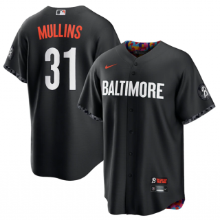 Men's Baltimore Orioles #31 Cedric Mullins Black 2023 City Connect Cool Base Stitched