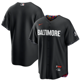 Men's Baltimore Orioles Blank Black 2023 City Connect Cool Base Stitched Baseball Jersey