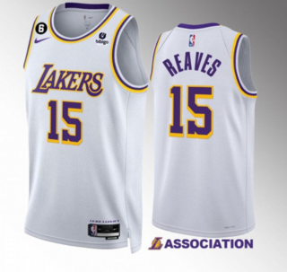 Men's Los Angeles Lakers #15 Austin Reaves White Association Edition With NO.6 Patch Stitched