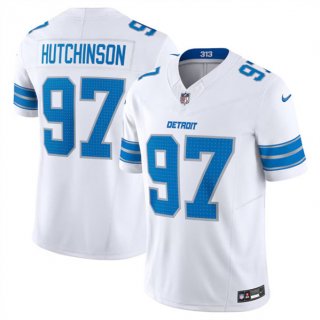 Detroit Lions #97 Aidan Hutchinson White 2024 F.U.S.E. Vapor Limited Stitched Jersey