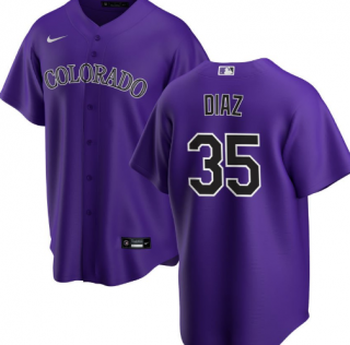 Colorado Rockies Elias Diaz #35 purple jersey