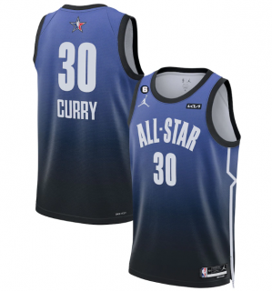 Men's 2023 All-Star #30 Stephen Curry Blue With NO.6 Patch Game Swingman Stitched