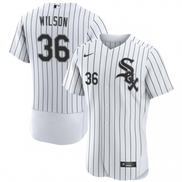Chicago White Sox #36 Steven Wilson White Flex Base Baseball Stitched Jersey