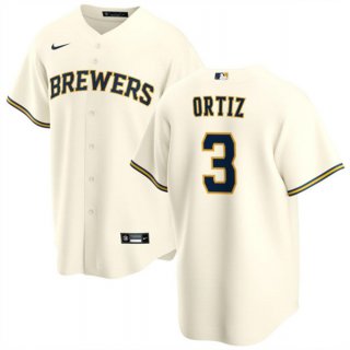 Milwaukee Brewers #3 Joey Ortiz Cream Cool Base Baseball Stitched Jersey