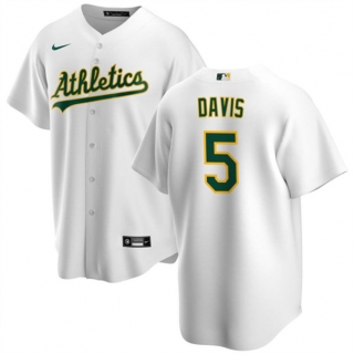 Oakland Athletics #5 J.D. Davis White Cool Base Stitched Jersey