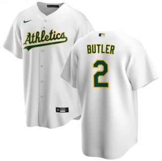 Oakland Athletics #2 Lawrence Butler White Cool Base Stitched Jersey
