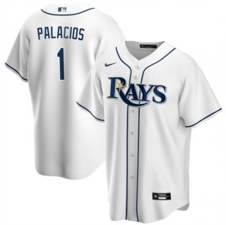 Tampa Bay Rays #1 Richie Palacios White Cool Base Stitched Baseball Jersey