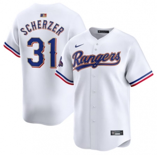 Texas Rangers #31 Max Scherzer White 2024 Gold Collection Cool Base Baseball