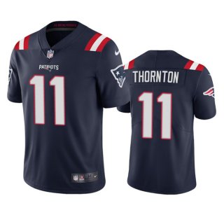 New England Patriots #11 Tyquan Thornton Navy Vapor Untouchable Limited Stitched