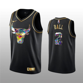 Chicago Bulls #2 Lonzo Ball 2021-22 Black Golden Edition 75th Anniversary