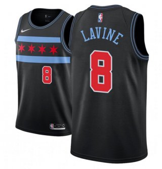 Chicago Bulls #8 Zach LaVine Black Stitched Basketball Jersey