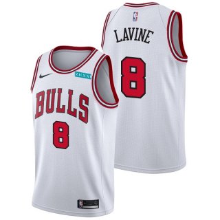 Chicago Bulls #8 Zach LaVine White Edition Swingman Stitched Basketball Jersey