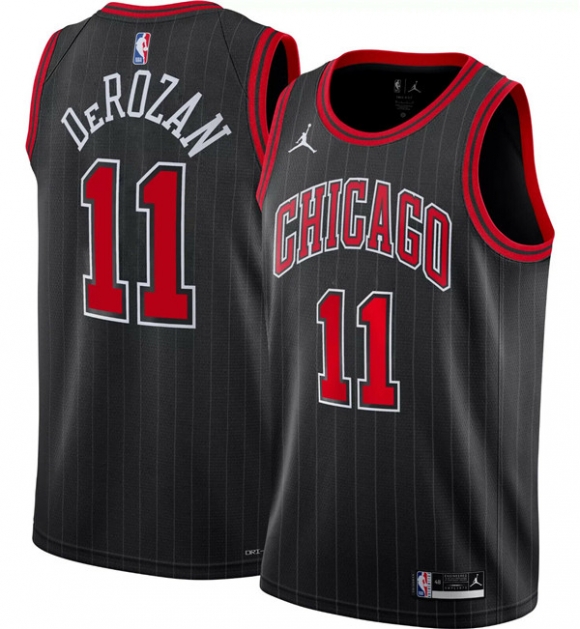 Chicago Bulls #11 DeMar DeRozan Black Swingman Stitched Basketball Jersey