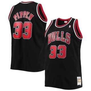 Chicago Bulls #33 Scottie Pippen Balck Throwback Stitched Basketball Jersey