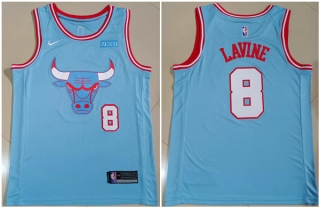 Chicago Bulls #8 Zach LaVine Light Blue Stitched Basketball Jersey