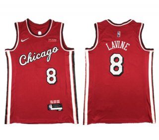 Chicago Bulls #8 Zach LaVine Red Stitched Basketball Jersey