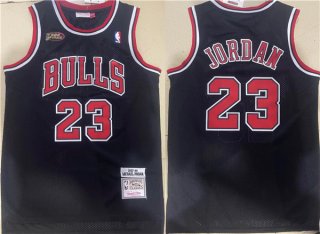 Chicago Bulls #23 Michael Jordan Black 1997-98 Throwback Champions Stitched