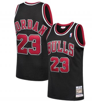 Chicago Bulls #23 Michael Jordan Black 1997-98 Throwback Stitched Jersey