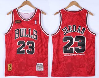 Chicago Bulls #23 Michael Jordan Red Throwback Stitched Basketball Jersey 2