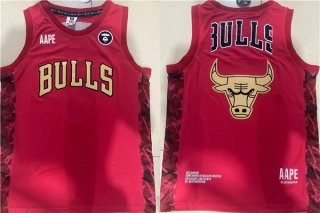 Chicago Bulls Red Big Logo Stitched Basketball Jersey