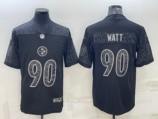 Pittsburgh Steelers #90 T.J. Watt Reflective Limited Stitched Jersey