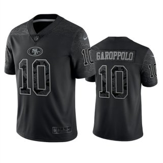 San Francisco 49ers #10 Jimmy Garoppolo Black Reflective Limited Stitched