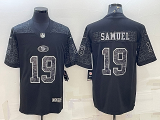 San Francisco 49ers #19 Deebo Samuel Black Reflective Limited Stitched Football Jersey