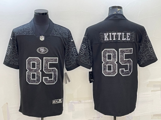 San Francisco 49ers #85 George Kittle Black Reflective Limited Stitched Football Jersey