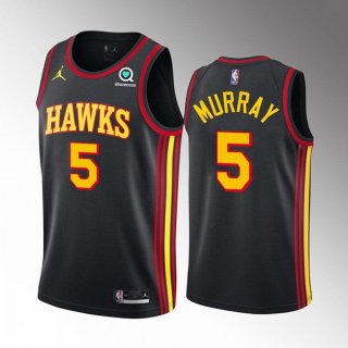 Atlanta Hawks #5 Dejounte Murray Black Stitched Jersey