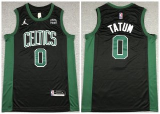 Boston Celtics #0 Jayson Tatum 75th Anniversary Black Stitched Basketball Jersey
