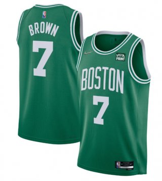 Boston Celtics #7 Jaylen Brown 75th Anniversary Green Stitched Basketball Jersey