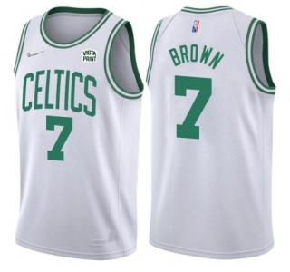 Boston Celtics #7 Jaylen Brown 75th Anniversary White Stitched Basketball Jersey