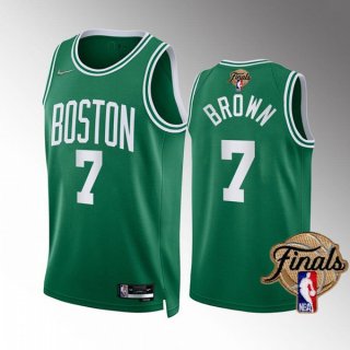 Boston Celtics #7 Jaylen Brown Green 2022 Finals Stitched Jersey