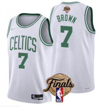 Boston Celtics #7 Jaylen Brown White 2022 Finals Stitched Jersey
