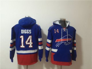 Buffalo Bills #14 Stefon Diggs Blue Ageless Must-Have Lace-Up Pullover Hoodie