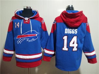 Buffalo Bills #14 Stefon Diggs Red Blue Ageless Must-Have Lace-Up Pullover Hoodie