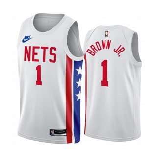 Brooklyn Nets #1 Bruce Brown JR. 2022-23 White Classic Edition Stitched