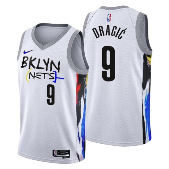Brooklyn Nets #9 Goran Dragic 2022-23 White City Edition Stitched Basketball