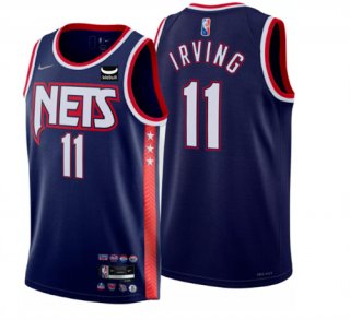 Brooklyn Nets #11 Kyrie Irving 2021-22 Navy Swingman City Edition 75th Anniversary