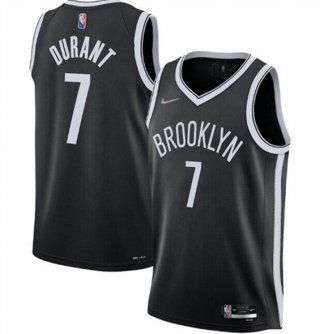 Brooklyn Nets #7 Kevin Durant 75th Anniversary Black Stitched Basketball Jersey