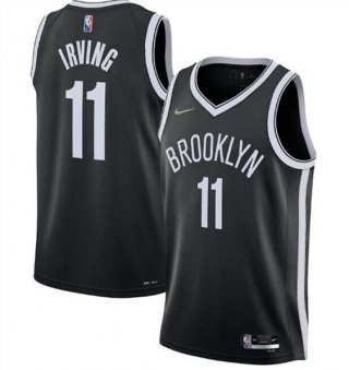 Brooklyn Nets #11 Kyrie Irving 75th Anniversary Black Stitched Basketball Jersey