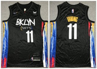 Brooklyn Nets #11 Kyrie Irving Black City Edition Stitched Jersey