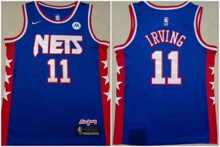 Brooklyn Nets #11 Kyrie Irving Blue Stitched Basketball Jersey